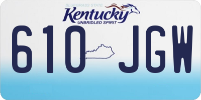 KY license plate 610JGW