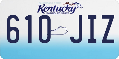 KY license plate 610JIZ