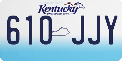 KY license plate 610JJY