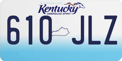 KY license plate 610JLZ