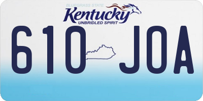 KY license plate 610JOA