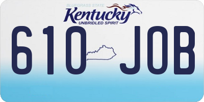 KY license plate 610JOB