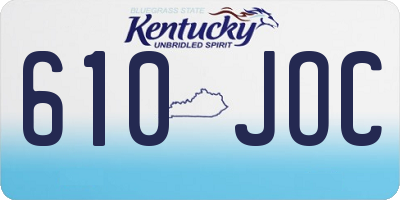KY license plate 610JOC