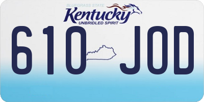 KY license plate 610JOD