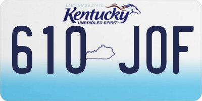 KY license plate 610JOF