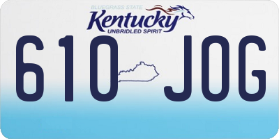 KY license plate 610JOG