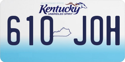 KY license plate 610JOH
