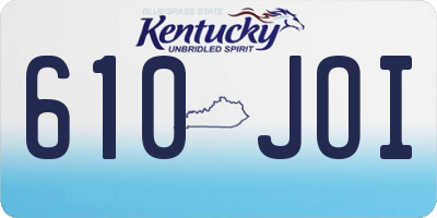 KY license plate 610JOI