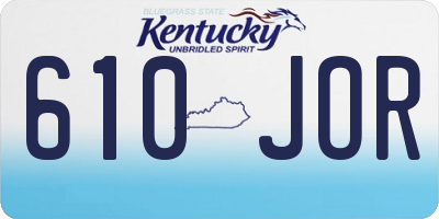 KY license plate 610JOR