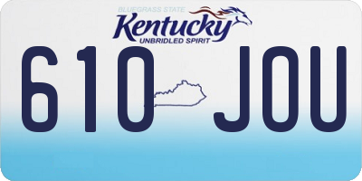 KY license plate 610JOU