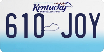 KY license plate 610JOY