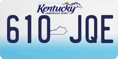 KY license plate 610JQE