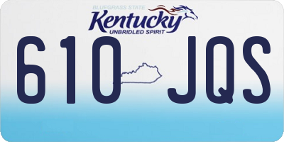 KY license plate 610JQS