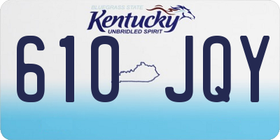 KY license plate 610JQY