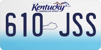 KY license plate 610JSS