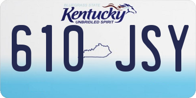 KY license plate 610JSY