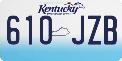 KY license plate 610JZB