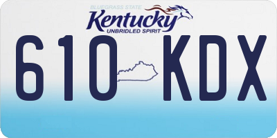 KY license plate 610KDX