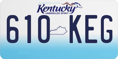 KY license plate 610KEG