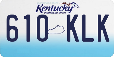 KY license plate 610KLK
