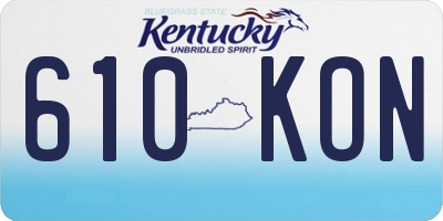 KY license plate 610KON