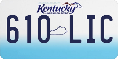 KY license plate 610LIC