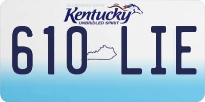 KY license plate 610LIE