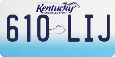 KY license plate 610LIJ