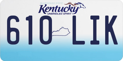KY license plate 610LIK