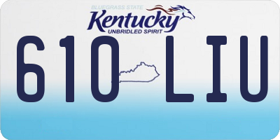 KY license plate 610LIU