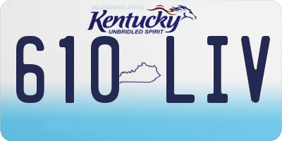 KY license plate 610LIV