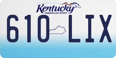 KY license plate 610LIX