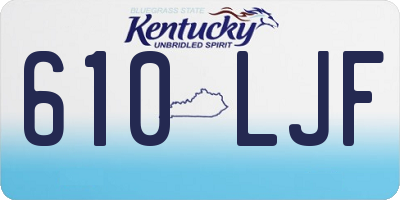 KY license plate 610LJF