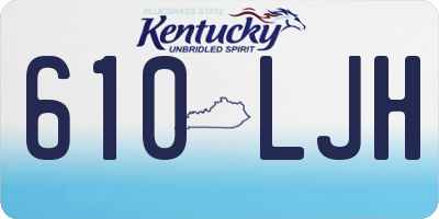 KY license plate 610LJH