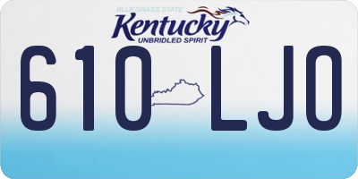 KY license plate 610LJO