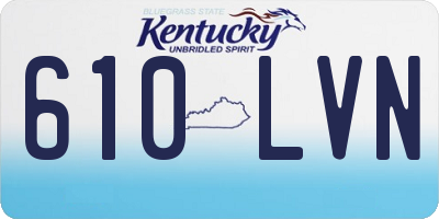 KY license plate 610LVN