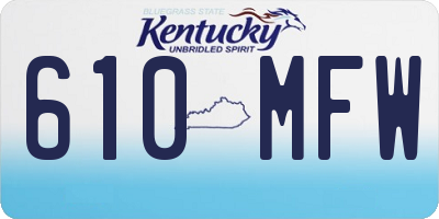 KY license plate 610MFW