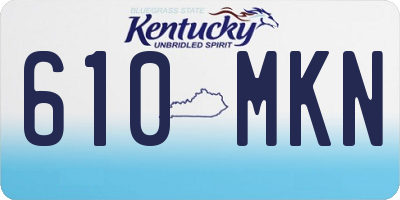 KY license plate 610MKN