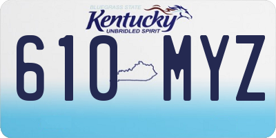 KY license plate 610MYZ