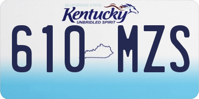 KY license plate 610MZS