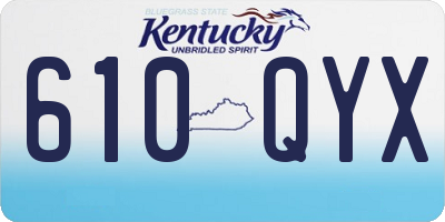 KY license plate 610QYX