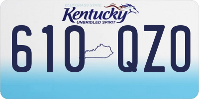 KY license plate 610QZO