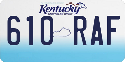 KY license plate 610RAF