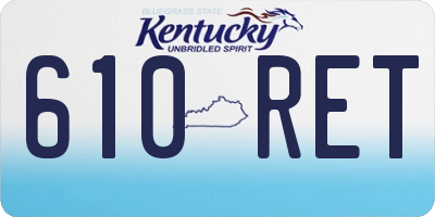 KY license plate 610RET
