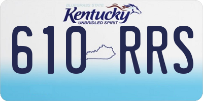 KY license plate 610RRS