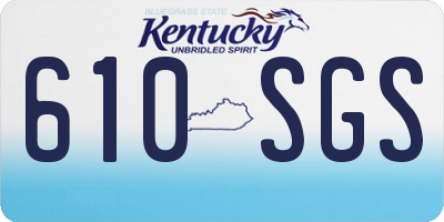 KY license plate 610SGS