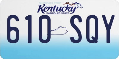 KY license plate 610SQY