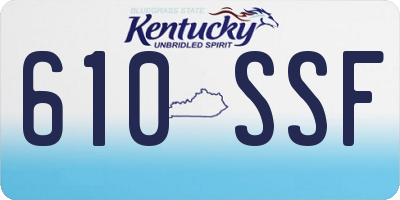 KY license plate 610SSF