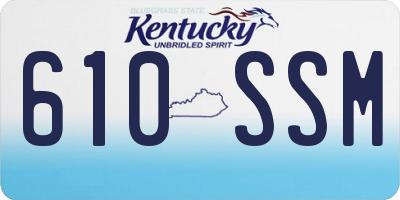 KY license plate 610SSM