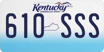 KY license plate 610SSS